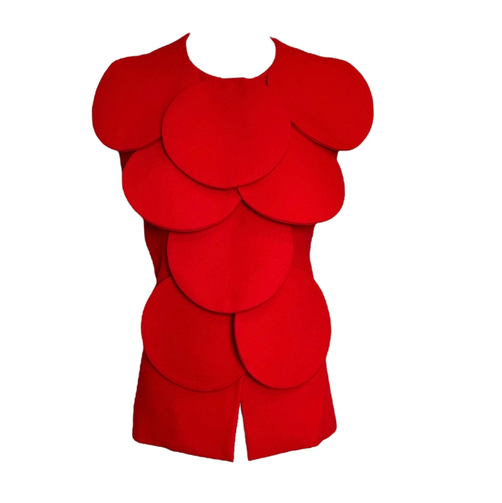Pierre Cardin Couture Red Bubble Sleeveless Jacket-FRONT PHOTO 1 OF 5