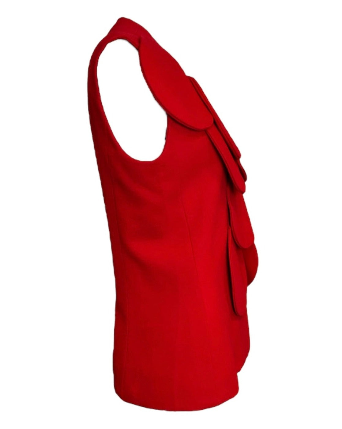 Pierre Cardin Couture Red Bubble Sleeveless JacketSIDE PHOTO 2 OF 5