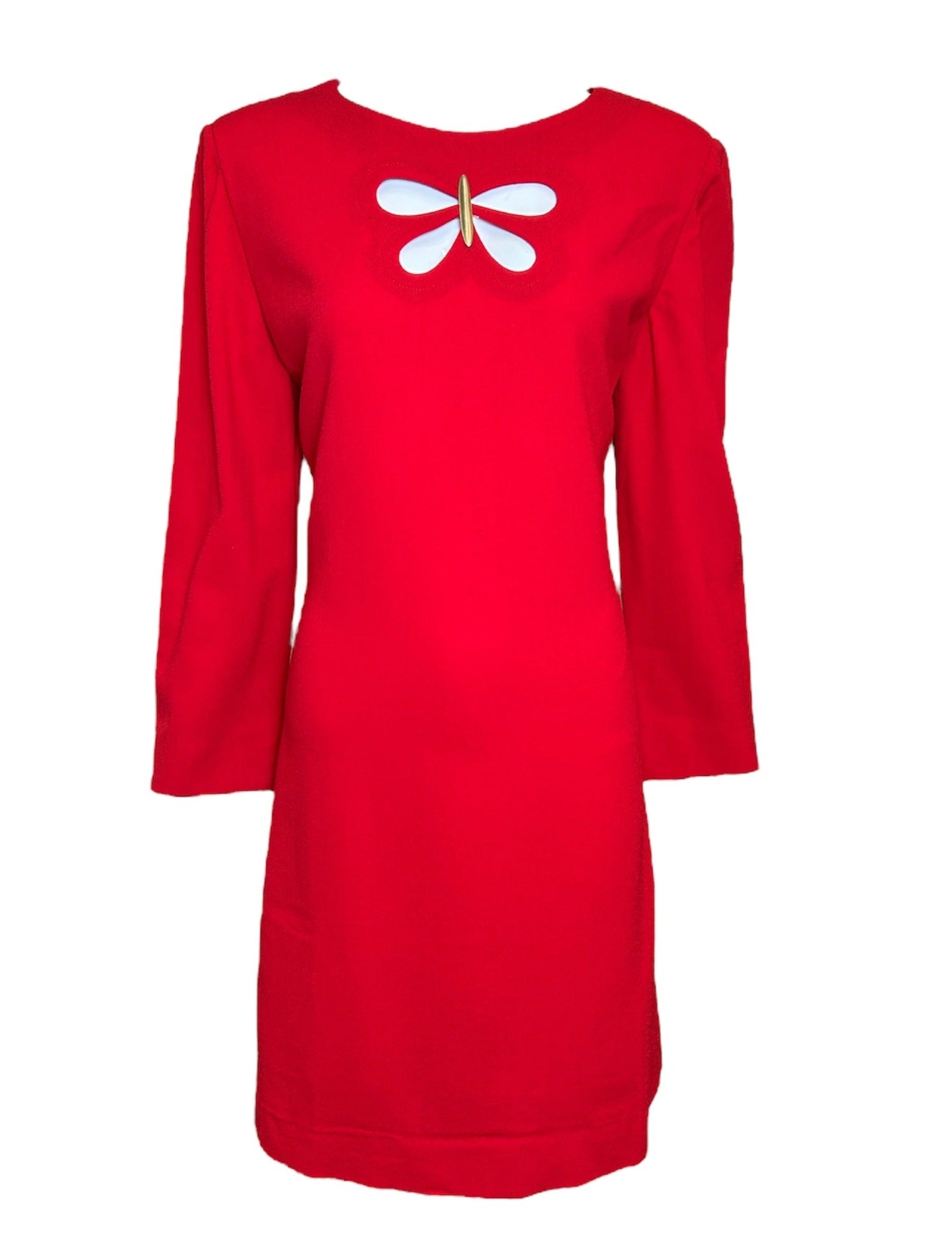 Pierre Cardin Red Mod Butterly Shift Dress FRONT PHOTO 1 OF 5